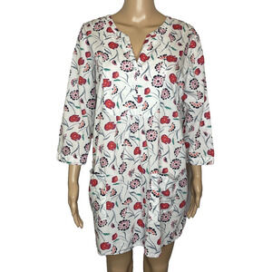 Women's 12 Seasalt Aventurier Tunic Lightweight Organic Cotton Floral Blouse